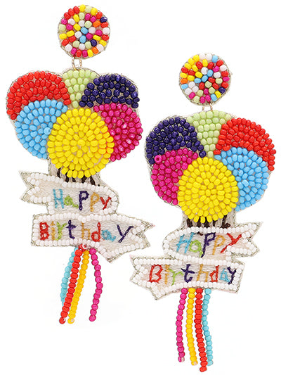 Happy Birthday Balloons Earrings {Multiple Styles Available}